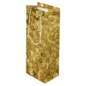 Alte Goldmünzersammlung Geschenktüte Für Weinflaschen (Vorderseite Schrägansicht)