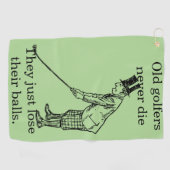 "Alte Golfspieler die nie" lustiges Golfhandtuch (Horizontal)