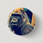 Alte Gorilla Original Abstrakter Dschungel Kunst Button (Vorderseite)
