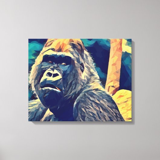Alte Gorilla Original Abstrakter Dschungel Kunst Leinwanddruck (Vorderseite)