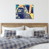 Alte Gorilla Original Abstrakter Dschungel Kunst Leinwanddruck (Insitu (Schlafzimmer))