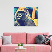 Alte Gorilla Original Abstrakter Dschungel Kunst Leinwanddruck (Insitu (Wohnzimmer))
