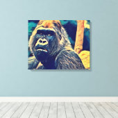 Alte Gorilla Original Abstrakter Dschungel Kunst Leinwanddruck (Insitu (Holzboden))