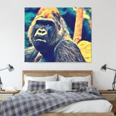 Alte Gorilla Original Abstrakter Dschungel Kunst Leinwanddruck (Insitu (Schlafzimmer))