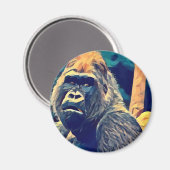 Alte Gorilla Original Abstrakter Dschungel Kunst Magnet (Vorderseite/Rückseite)