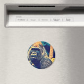 Alte Gorilla Original Abstrakter Dschungel Kunst Magnet (In Situ (Geschirrspüler))