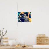 Alte Gorilla Original Abstrakter Dschungel Kunst Poster (Küche)