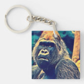 Alte Gorilla Original Abstrakter Dschungel Kunst Schlüsselanhänger (Vorderseite)