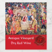 ALTE GRAPE VINEYARD HARVEST RED WAX SIEGEL MONOGRA WEINETIKETT (Einzelnes Label)