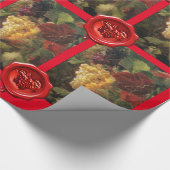 ALTE GRAPE WEINSPIELUNG PARTY Red Wax Siegel Geschenkpapier (Ecke)