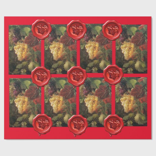 ALTE GRAPE WEINSPIELUNG PARTY Red Wax Siegel Geschenkpapier (Flach)