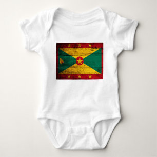 Alte Grenada-Holzflagge Baby Strampler