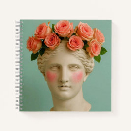 Alte griechische Blumen Frau Notizbuch. Notizblock
