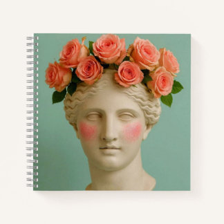 Alte griechische Blumen Frau Notizbuch. Notizblock