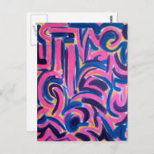 Alte griechische Graffiti-Abstrakte Kunsthandgemal Postkarte (Vorne/Hinten)
