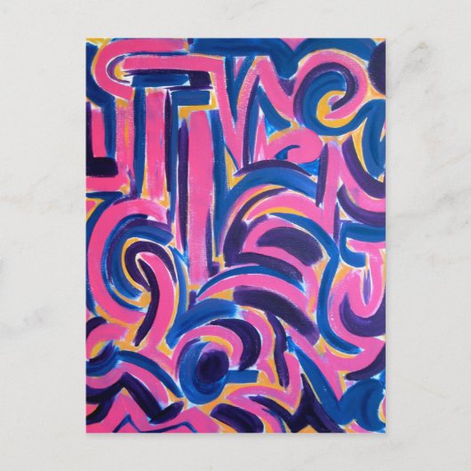 Alte griechische Graffiti-Abstrakte Kunsthandgemal Postkarte (Vorderseite)