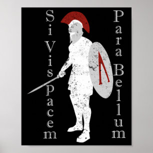 Alte griechische Kriegergeschichte Latein Si Vis P Poster