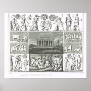 Alte griechische legendäre Figuren Poster