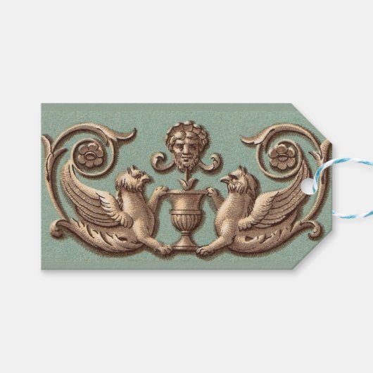 alte griechische Maske zwischen zwei Phöniden Geschenkanhänger (Vorderseite (Horizontal))