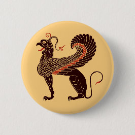 Alte griechische Mythologische Bestie Griffin Button