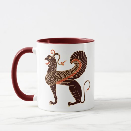 Alte griechische Mythologische Bestie Griffin Tasse (Links)