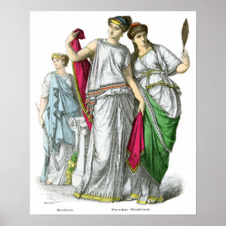 Alte griechische Priesterinnen und Edelfrauen Poster