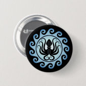 Alte griechische Schilde: Oktopus (Wasser) Button (Vorne & Hinten)