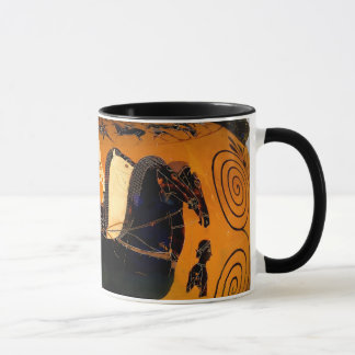 Alte griechische Schwarz-Bild-Tasse Historische Ku Tasse
