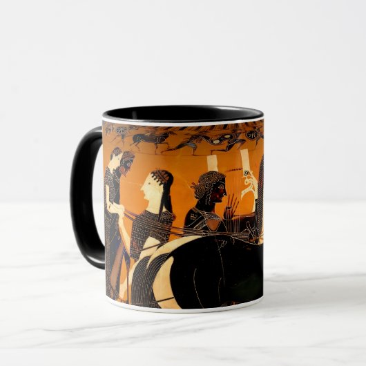 Alte griechische Schwarz-Bild-Tasse Historische Ku Tasse (Vorderseite Links)