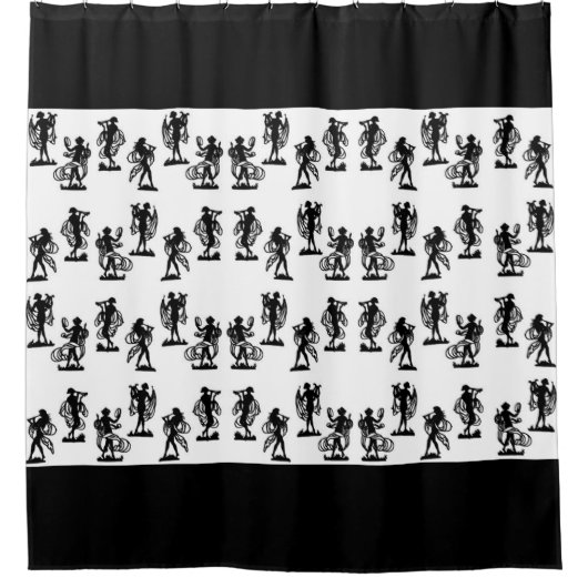 alte griechische Silhouetten der Muse Duschvorhang (Vorderseite)