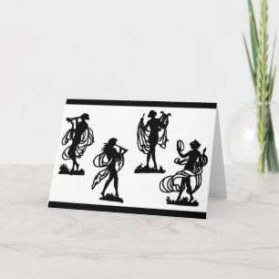 alte griechische Silhouetten der Muse Karte