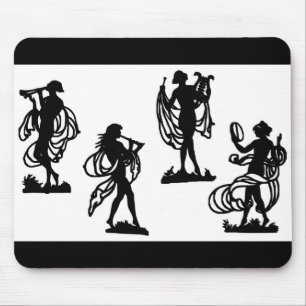 alte griechische Silhouetten der Muse Mousepad