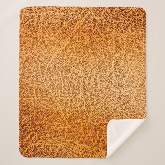 Alte grunbraune Lederstruktur Sherpadecke (Vorderseite)