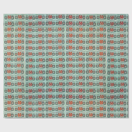 Alte grüne Briefmarke Geschenkpapier (Flach)