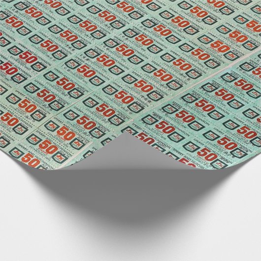 Alte grüne Briefmarke Geschenkpapier (Ecke)