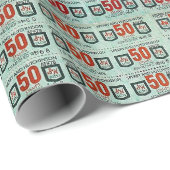 Alte grüne Briefmarke Geschenkpapier (Rolleneckpunkt)