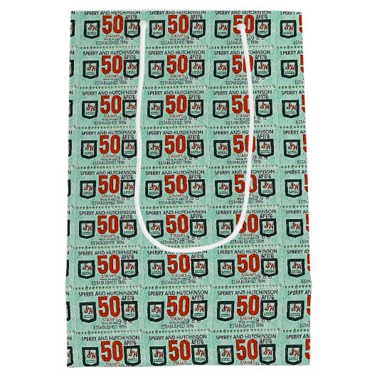 Alte grüne Briefmarke Mittlere Geschenktüte (Rückseite)