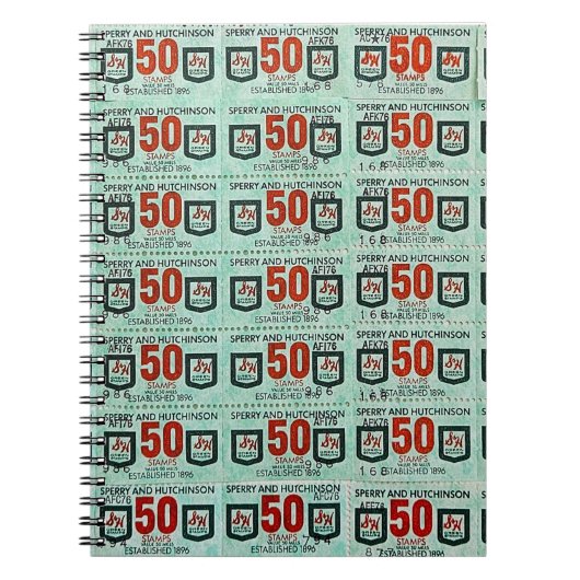 Alte grüne Briefmarke Notizblock (Vorderseite)