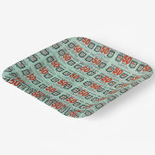 Alte grüne Briefmarke Pappteller (Gewinkelt)