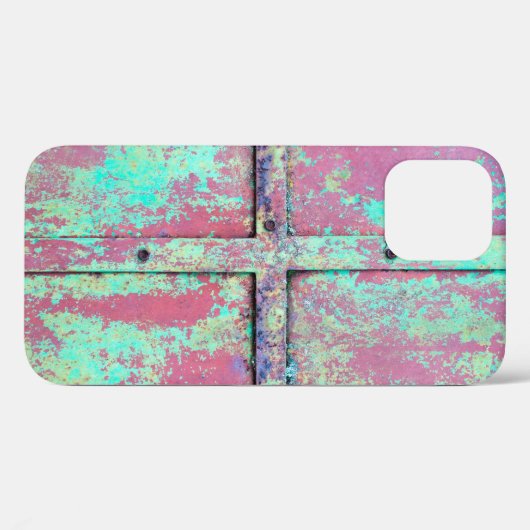 Alte grüne Wand mit Roststruktur. Grunge Case-Mate iPhone Hülle (Rückseite (Horizontal))