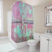 Alte grüne Wand mit Roststruktur. Grunge Duschvorhang (Beispiel)