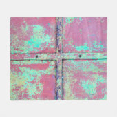 Alte grüne Wand mit Roststruktur. Grunge Fleecedecke (Vorderseite (Horizontal))