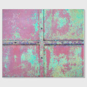 Alte grüne Wand mit Roststruktur. Grunge Geschenkpapier (Flach)
