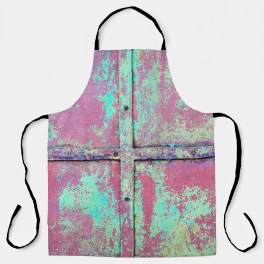 Alte grüne Wand mit Roststruktur. Grunge Schürze (Vorderseite)