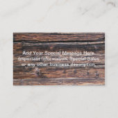 Alte Grunge Holz Textur Carpenter Holz Holzarbeite Visitenkarte (Rückseite)