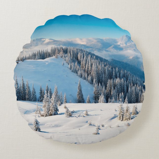 Alte grunge Holzstruktur oder Hintergrund mit Term Rundes Kissen (Vorderseite)