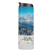 Alte grunge Holzstruktur oder Hintergrund mit Term Thermosbecher (Nach rechts gedreht)