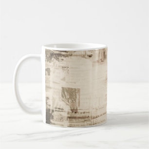 Alte, grungige Papierstruktur-Hintergrund. Kaffeetasse