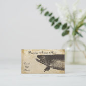 Alte grungy Paper Business Card Fischen Visitenkarte (Stehend Vorderseite)