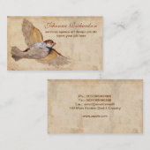 alte grungy Vintage Vogelgeschäftskarte Visitenkarte (Vorne/Hinten)